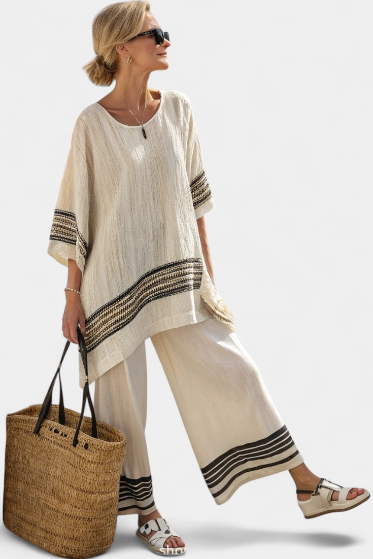 Victoria | Elegant Striped Set