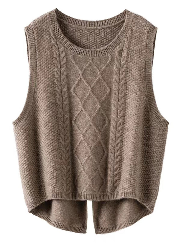 Victoria | Retro Winter Plain Jacquard Vest