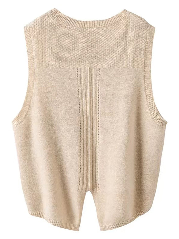 Victoria | Retro Winter Plain Jacquard Vest