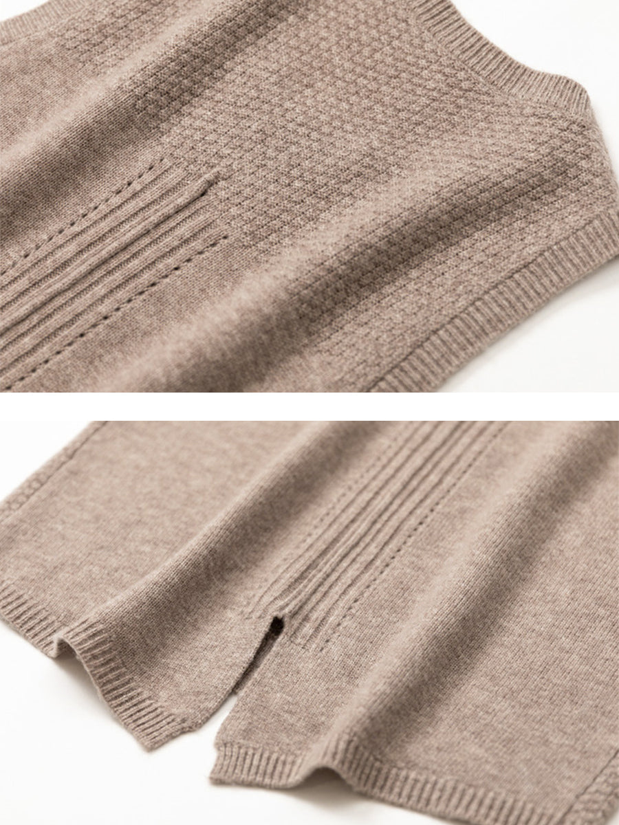 Victoria | Retro Winter Plain Jacquard Vest