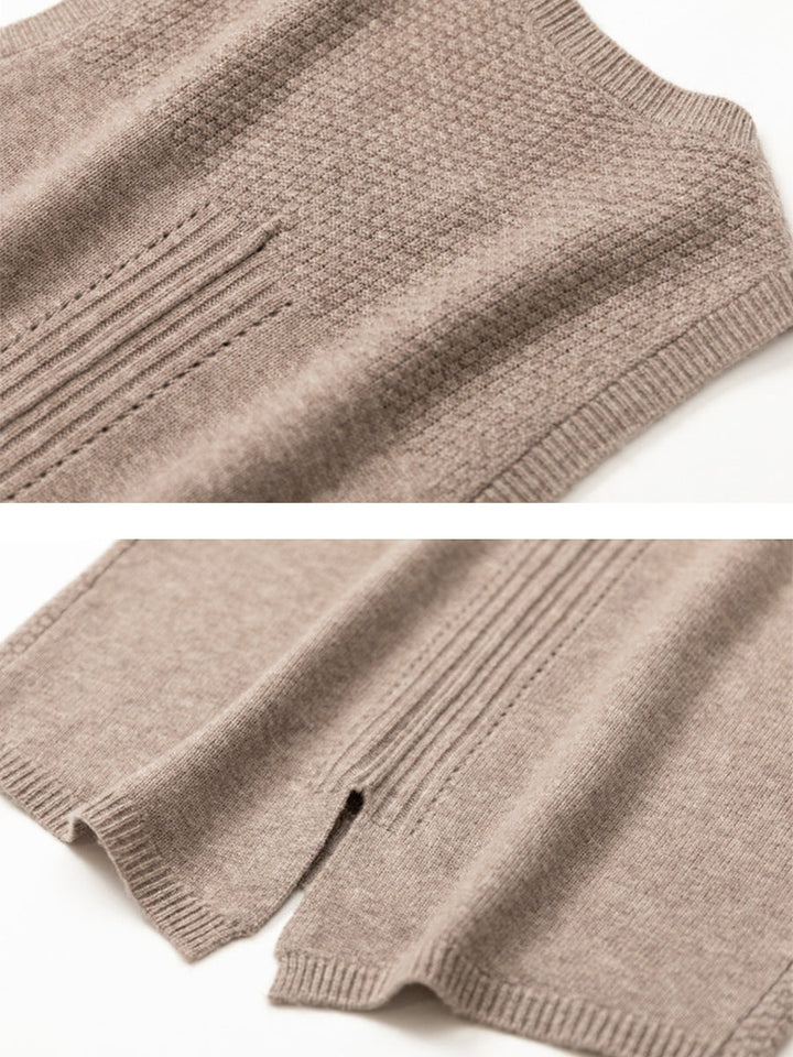 Victoria | Retro Winter Plain Jacquard Vest