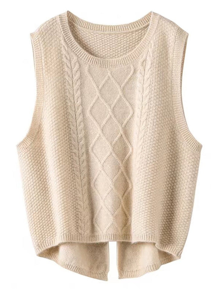 Victoria | Retro Winter Plain Jacquard Vest