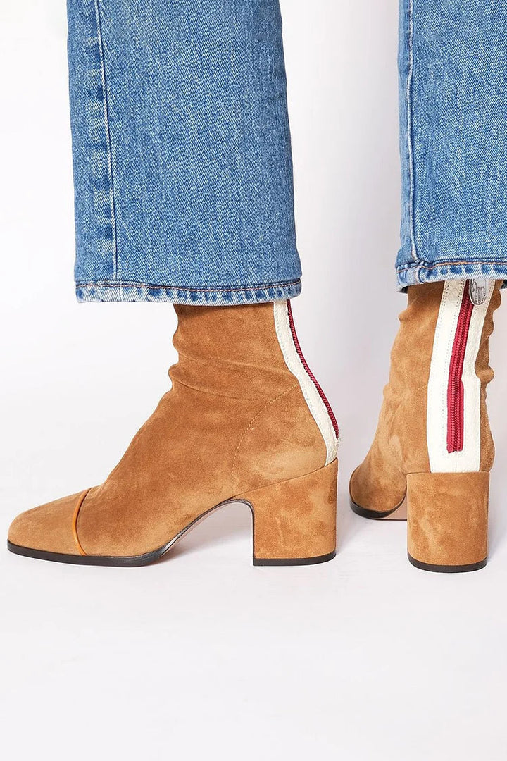 VICTORIA | SUEDE ZIP-UP ANKLE BOOTS