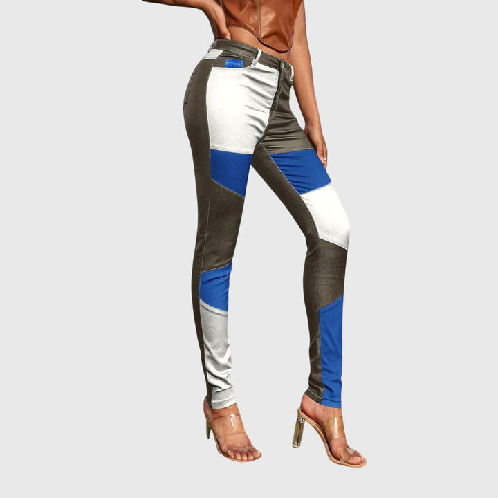 Victoria | Tube Pants with Colour Block Pattern