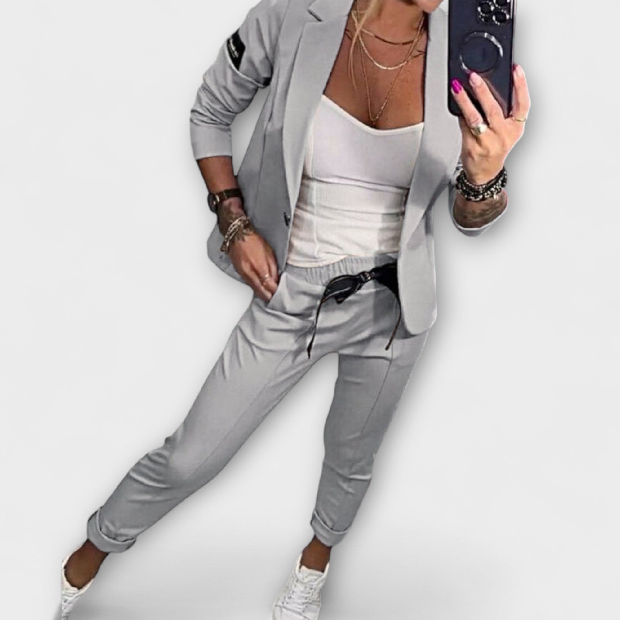 Victoria | Elegant Set of Top, Jacket, and Trousers