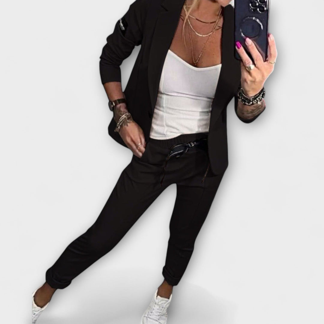 Victoria | Elegant Set of Top, Jacket, and Trousers