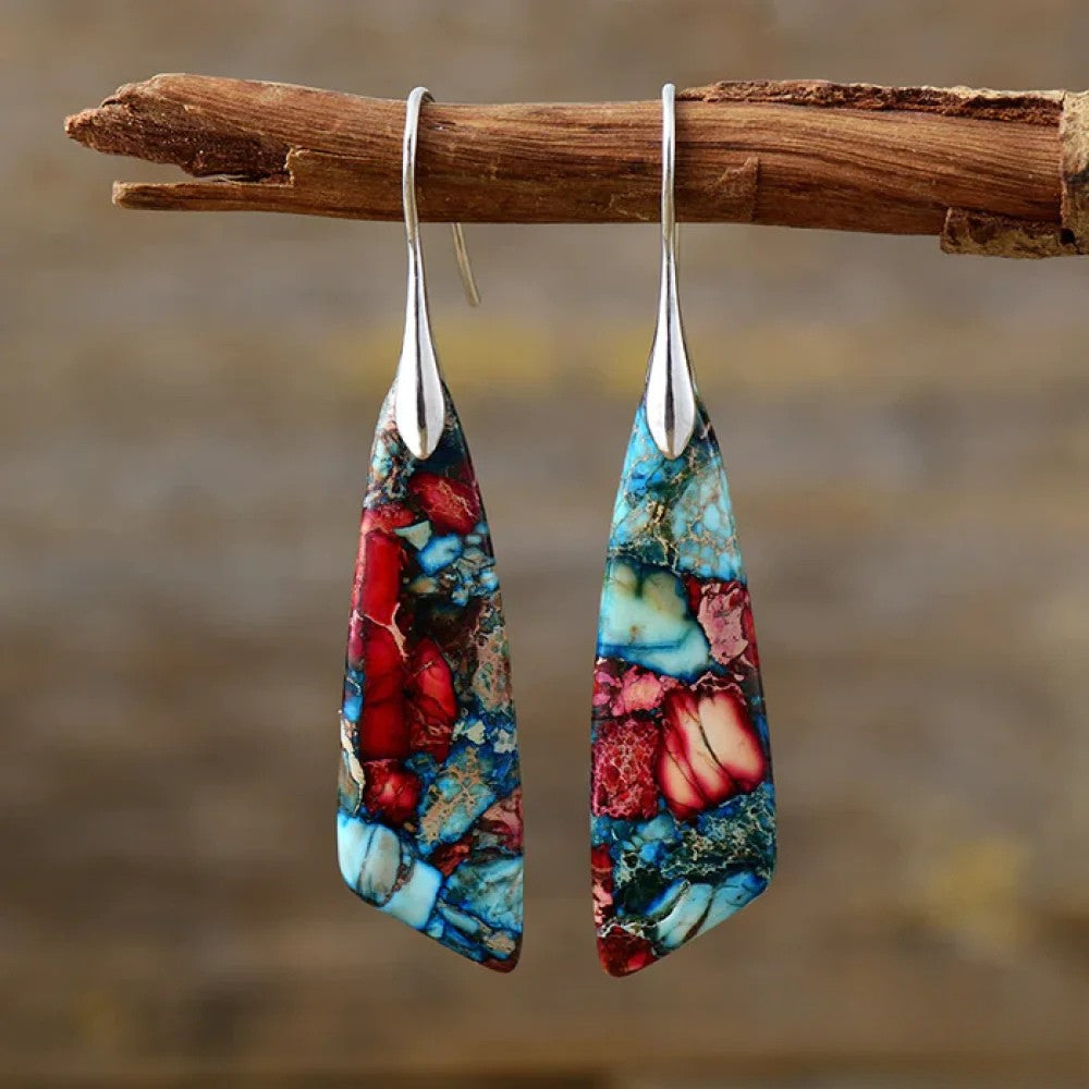 Victoria | Retro Colourful Stone Earrings