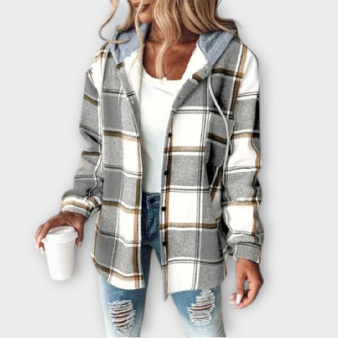 Victoria | Plaid Hooded Shacket – Effortless Style & Comfort