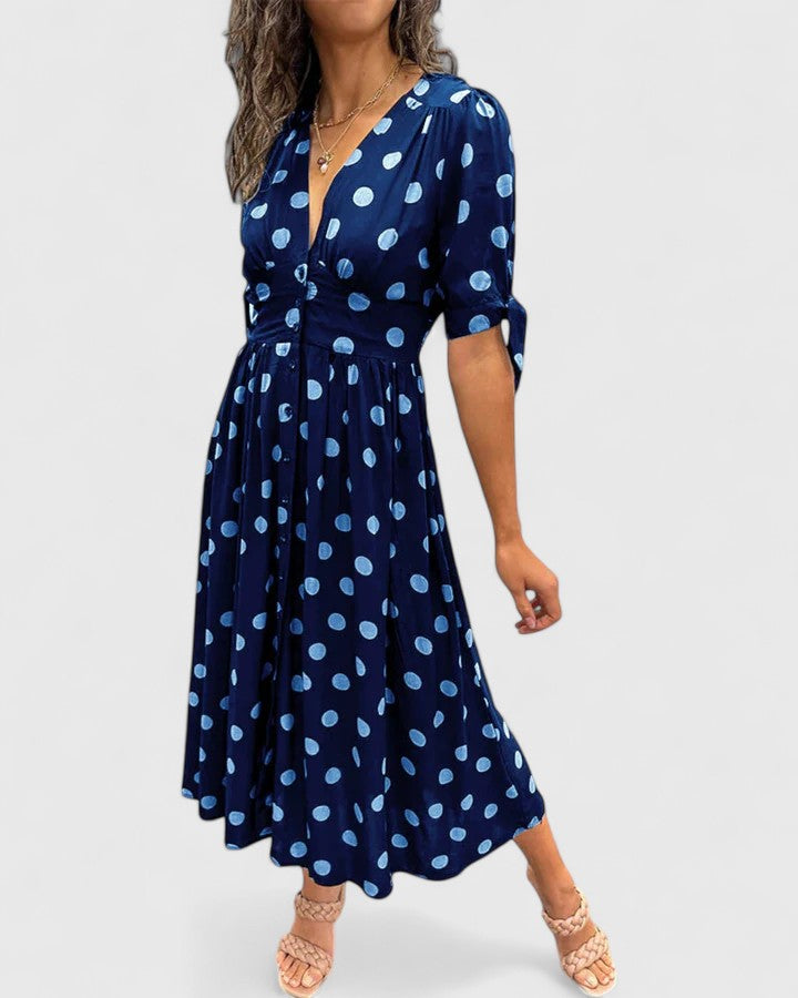 Victoria | Sophisticated Polka Dot Dress