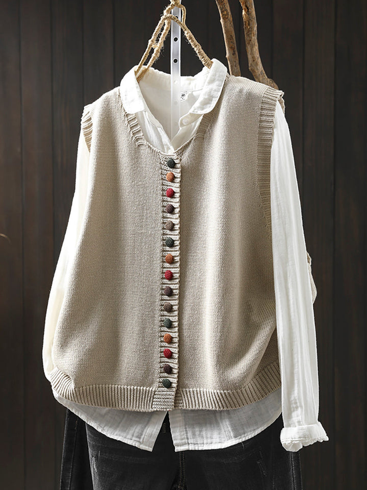 Victoria | Casual Autumn cotton V-Neck Cable Knit Cardigan