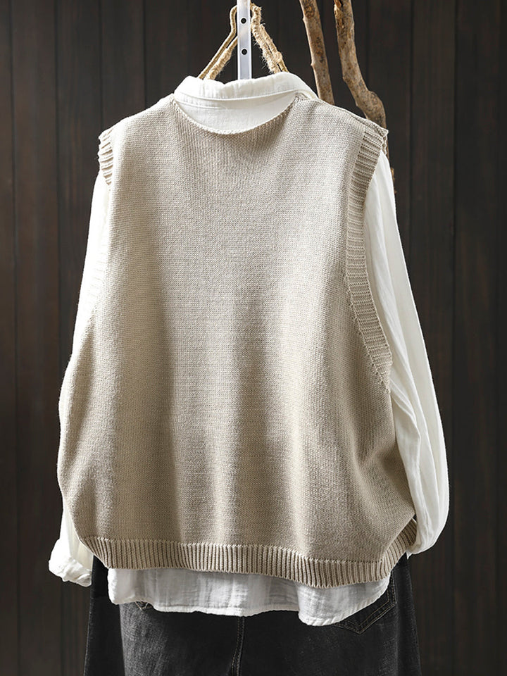 Victoria | Casual Autumn cotton V-Neck Cable Knit Cardigan