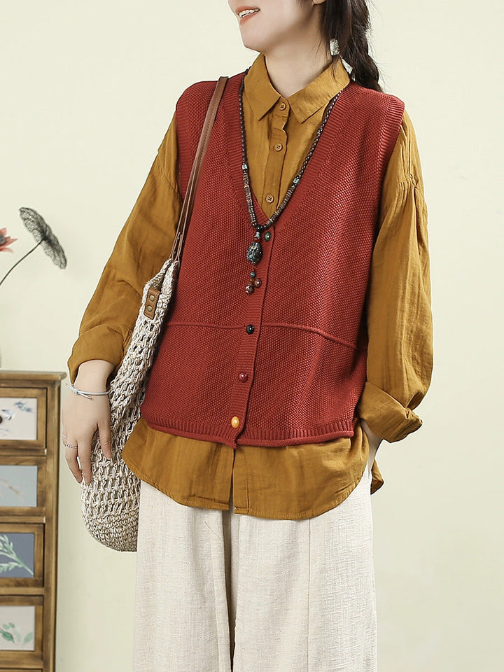 Victoria | Autumn Casual Solid Colour V-Neck Knitted Cardigan