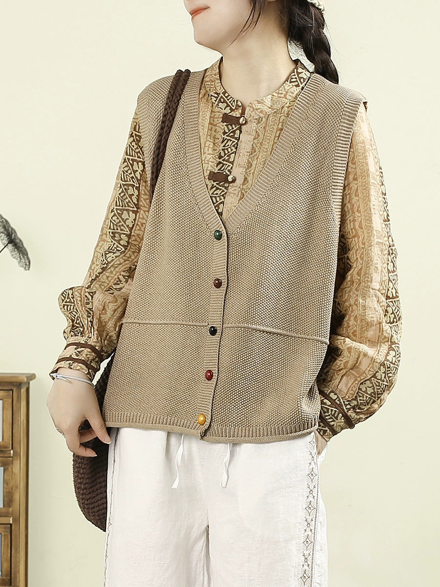 Victoria | Autumn Casual Solid Colour V-Neck Knitted Cardigan