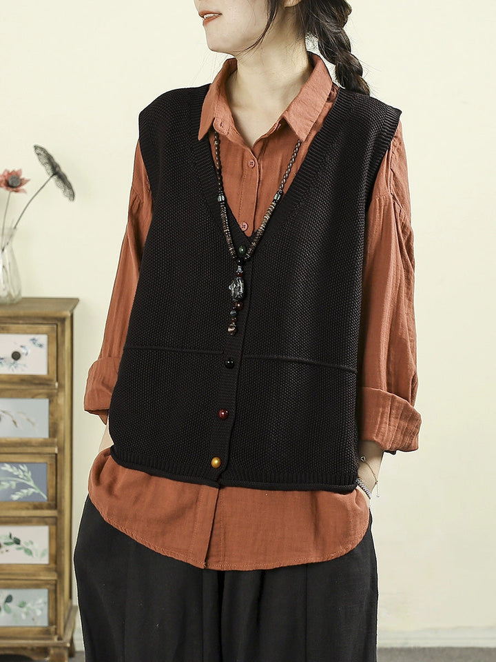 Victoria | Autumn Casual Solid Colour V-Neck Knitted Cardigan