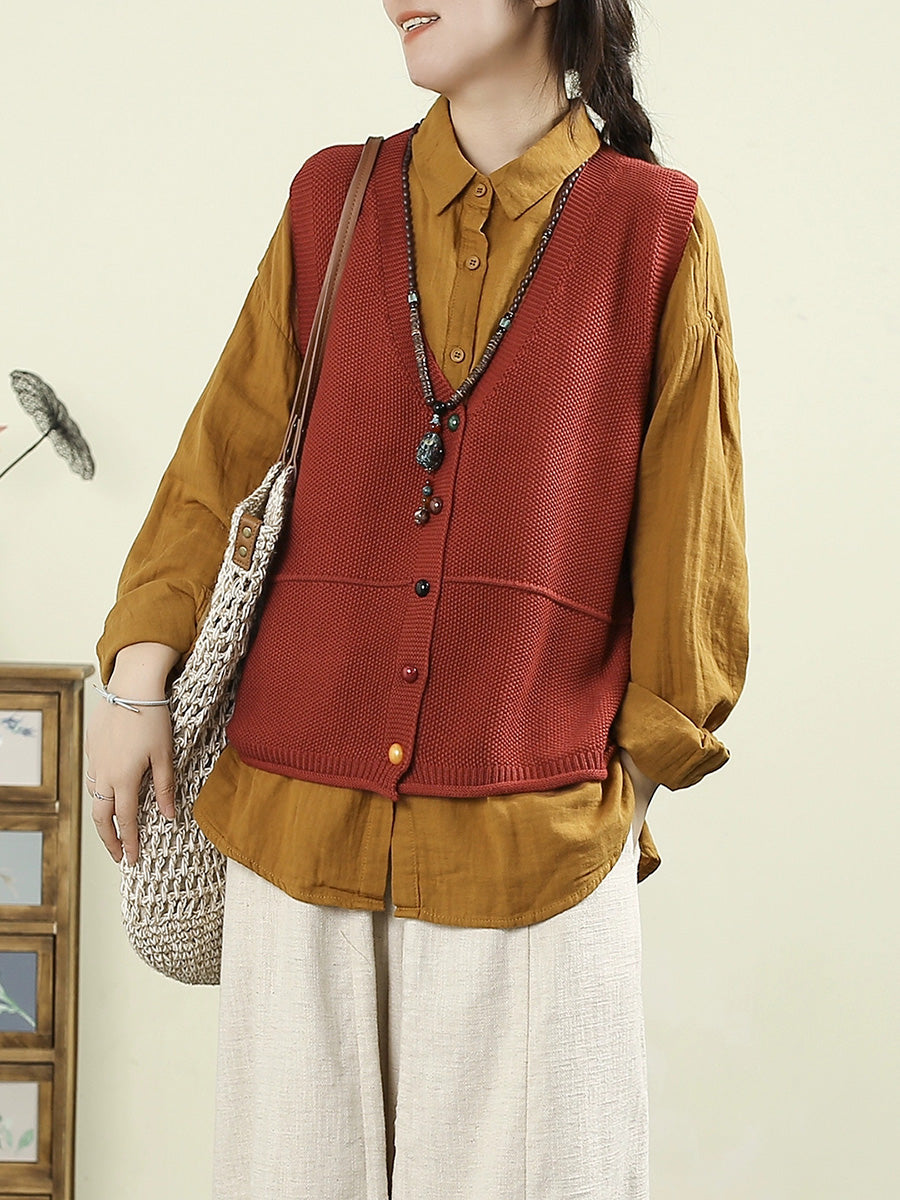 Victoria | Autumn Casual Solid Colour V-Neck Knitted Cardigan