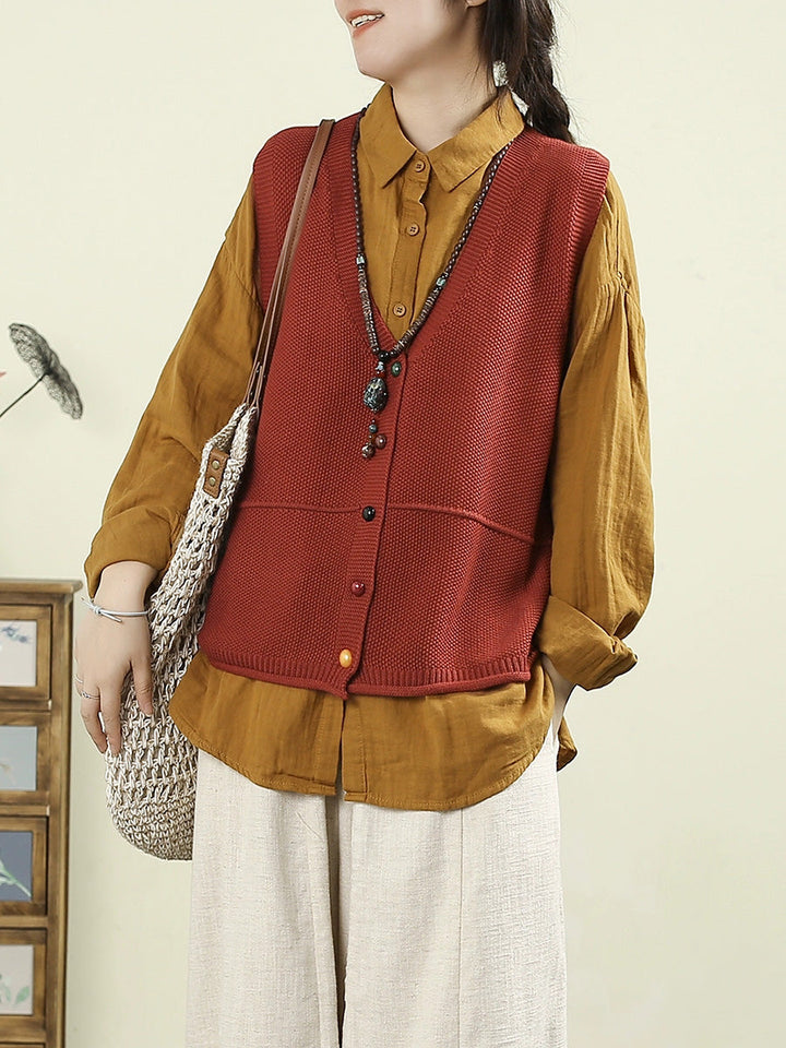 Victoria | Autumn Casual Solid Colour V-Neck Knitted Cardigan