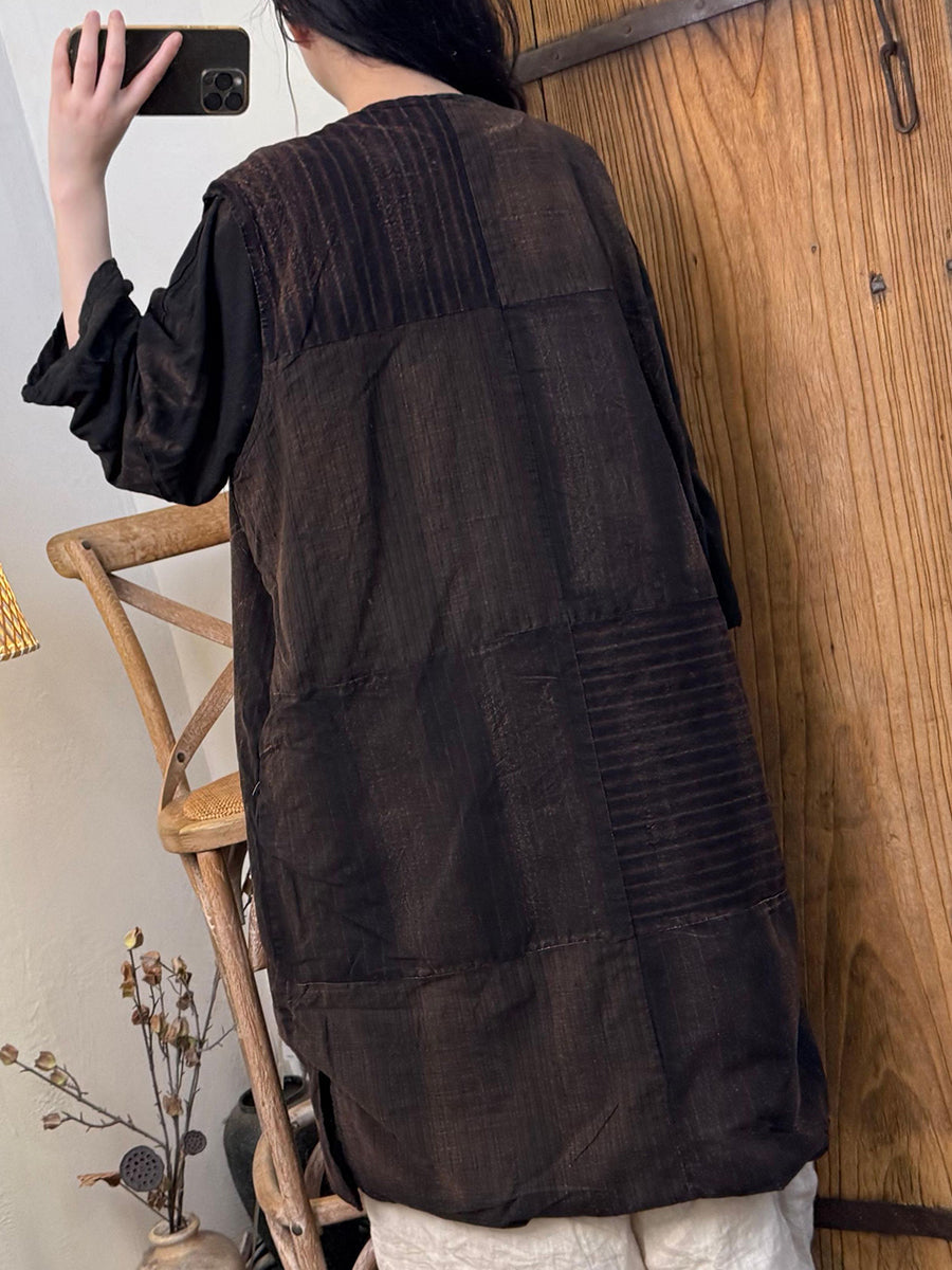 Victoria | Autumn Retro Stripe Split V-Neck Long Cardigan