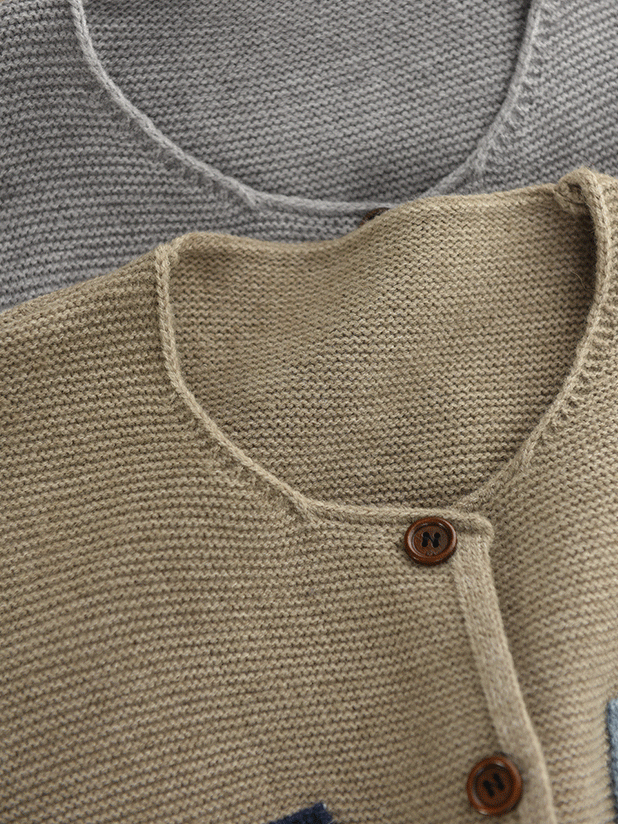 Victoria | Autumn Artistic Patch O-Neck Knitted Vest