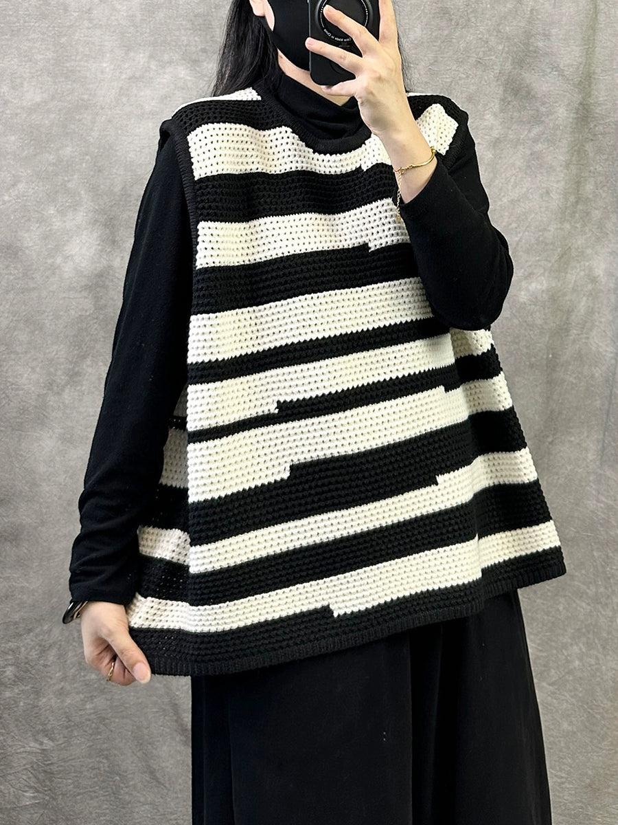 Victoria | Autumn Artistic Striped O-Neck Knitted Cardigan