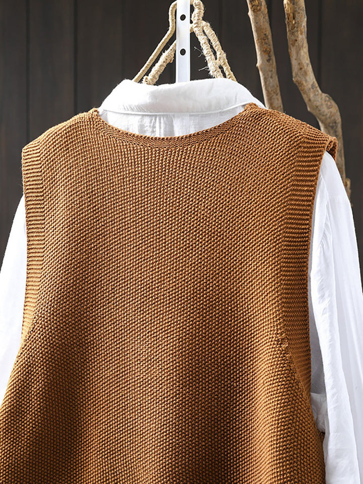 Victoria | Autumn Artistic Pure Colour V-Neck Knitted Cardigan