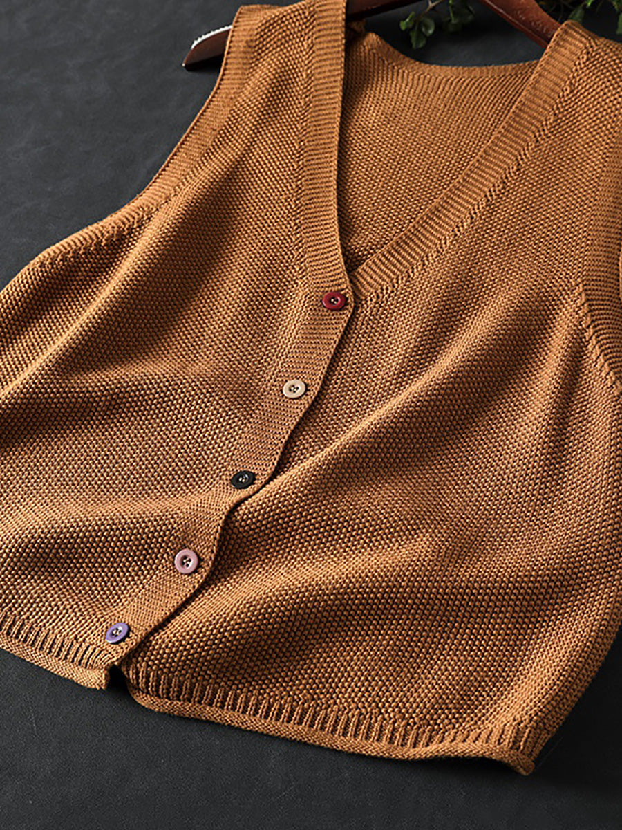 Victoria | Autumn Artistic Pure Colour V-Neck Knitted Cardigan