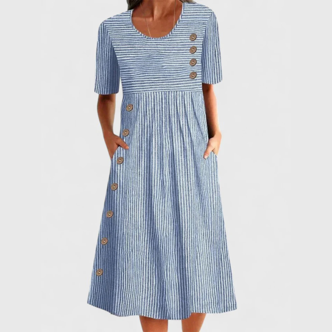 Victoria Striped Midi Dress |