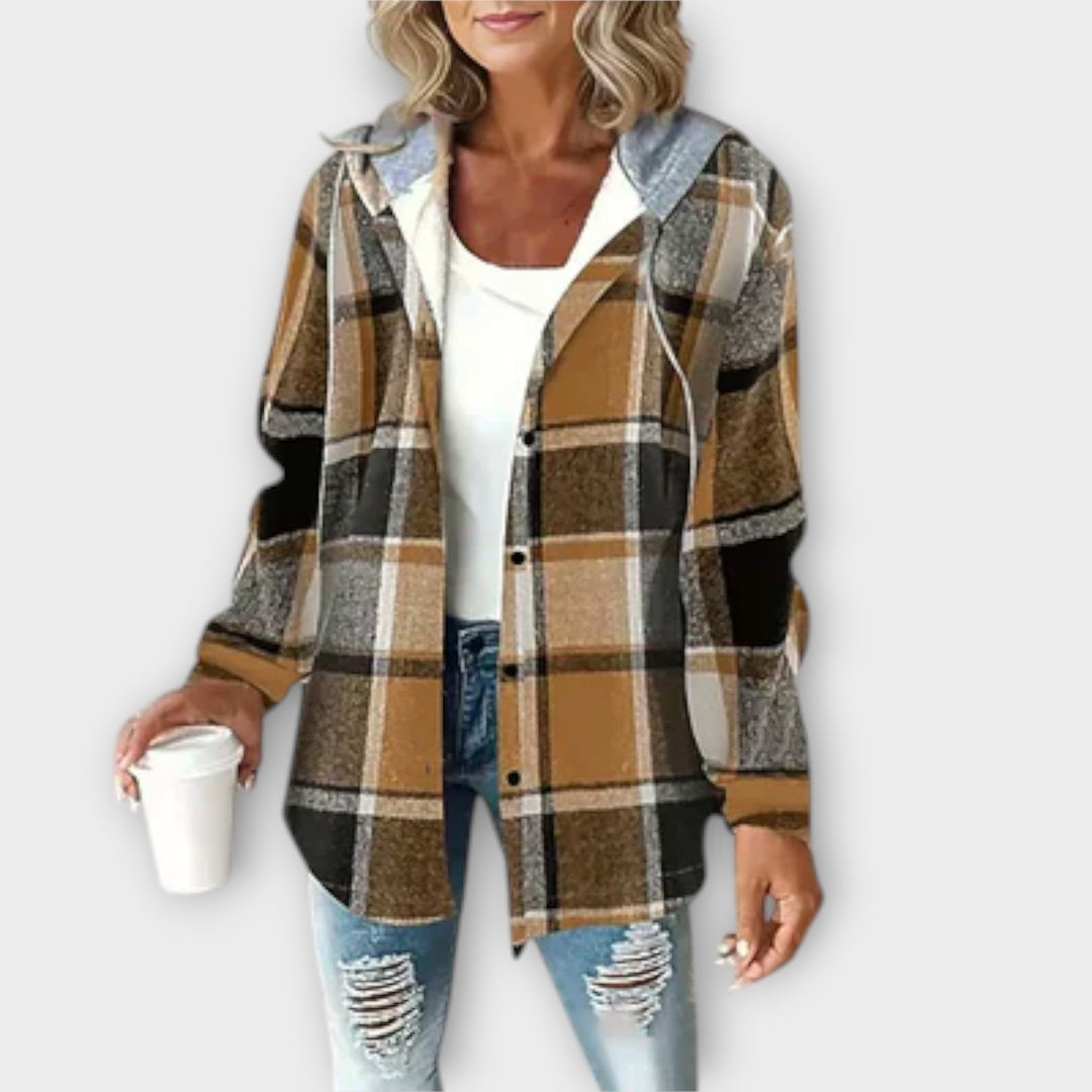 Victoria | Plaid Hooded Shacket – Effortless Style & Comfort