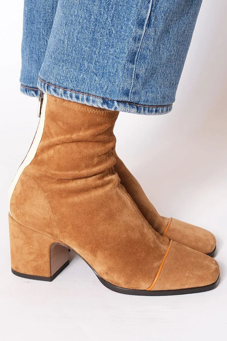 VICTORIA | SUEDE ZIP-UP ANKLE BOOTS