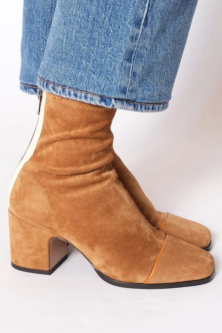 VICTORIA | SUEDE ZIP-UP ANKLE BOOTS