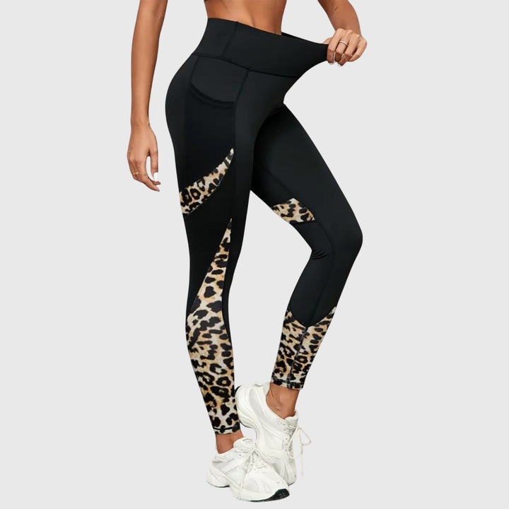 Victoria | High-Waisted Leopard Print Training Trousers