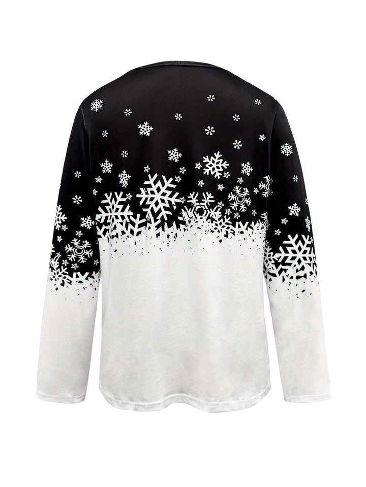 Victoria | Winter Print Long-Sleeve Top