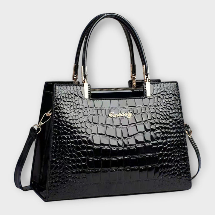 Victoria | Glossy Crocodile Pattern Handbag