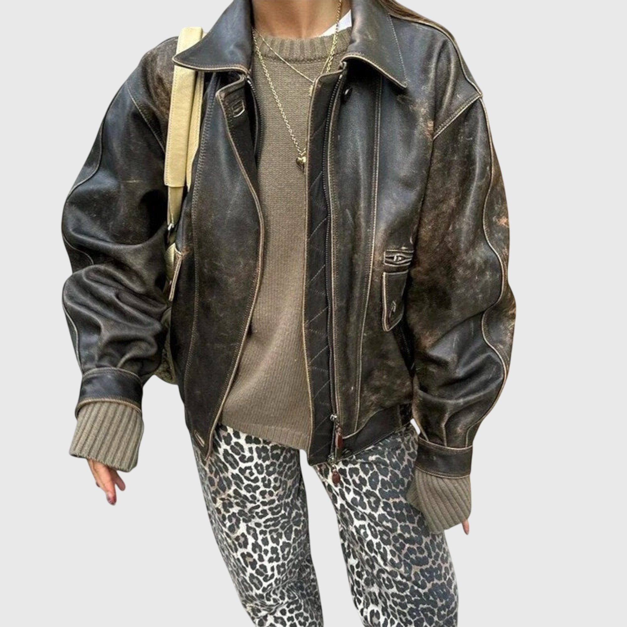 Victoria | Vintage Jeans with Leopard Print