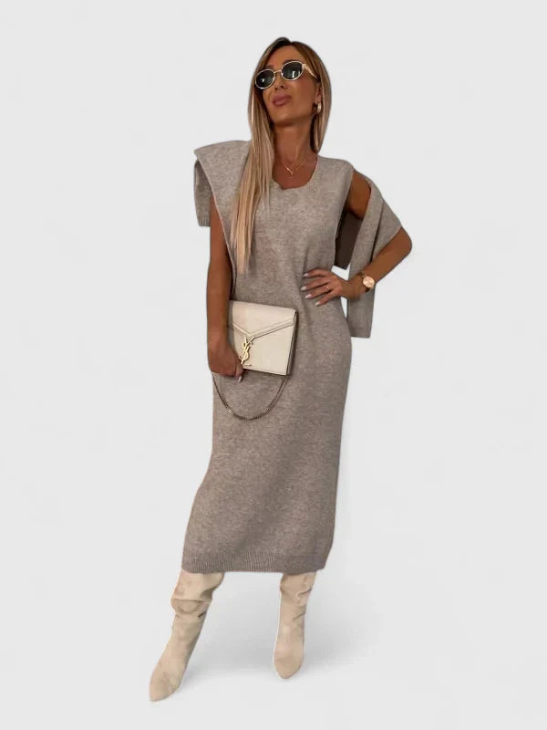 Victoria | Elegant Dress and Turtle Neck Sweater Set