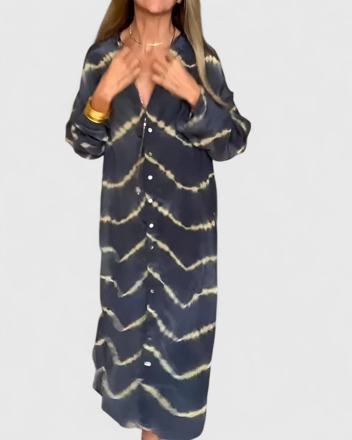 Victoria | Elegant Boho Striped Maxi Dress