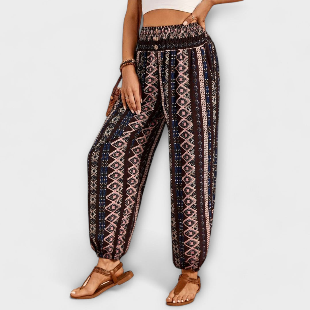 Victoria | Trousers with Ethnic Graphic