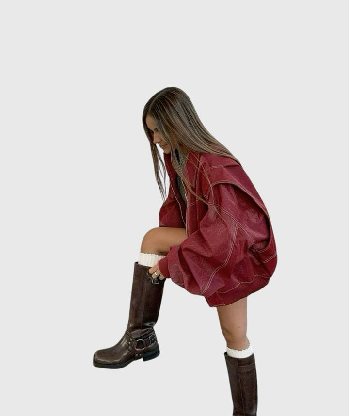 Victoria | Oversized Leather Jacket