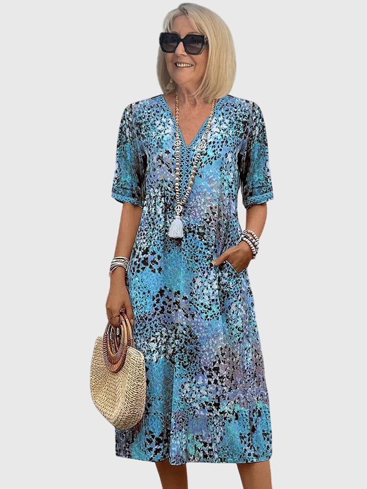 Victoria | Elegant Floral Midi Dress
