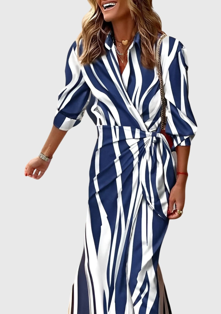 Victoria | Elegant Wrap Dress with Print