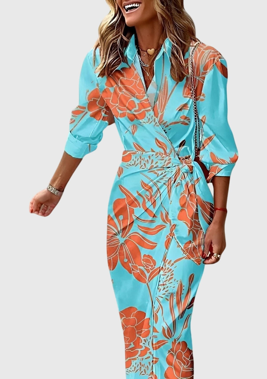 Victoria | Elegant Wrap Dress with Print