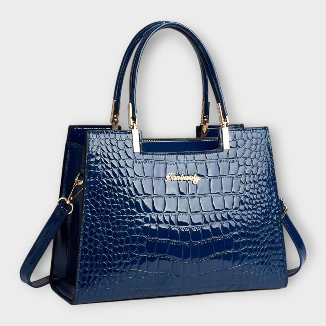 Victoria | Glossy Crocodile Pattern Handbag