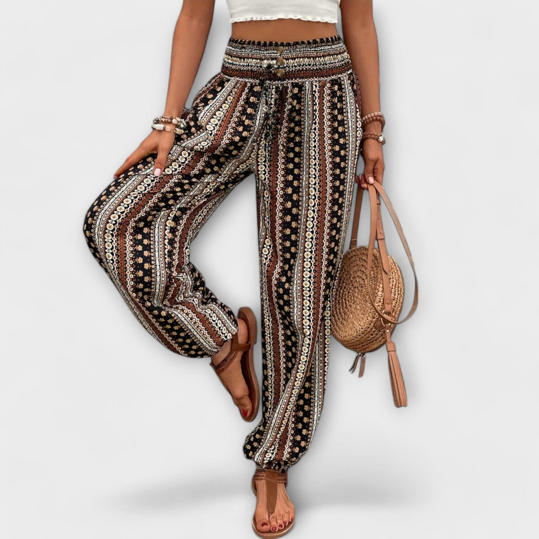 Victoria | Trousers with Ethnic Graphic
