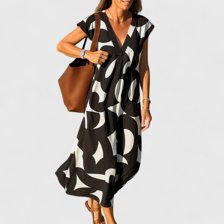 Victoria | Sophisticated V-Neck Dress