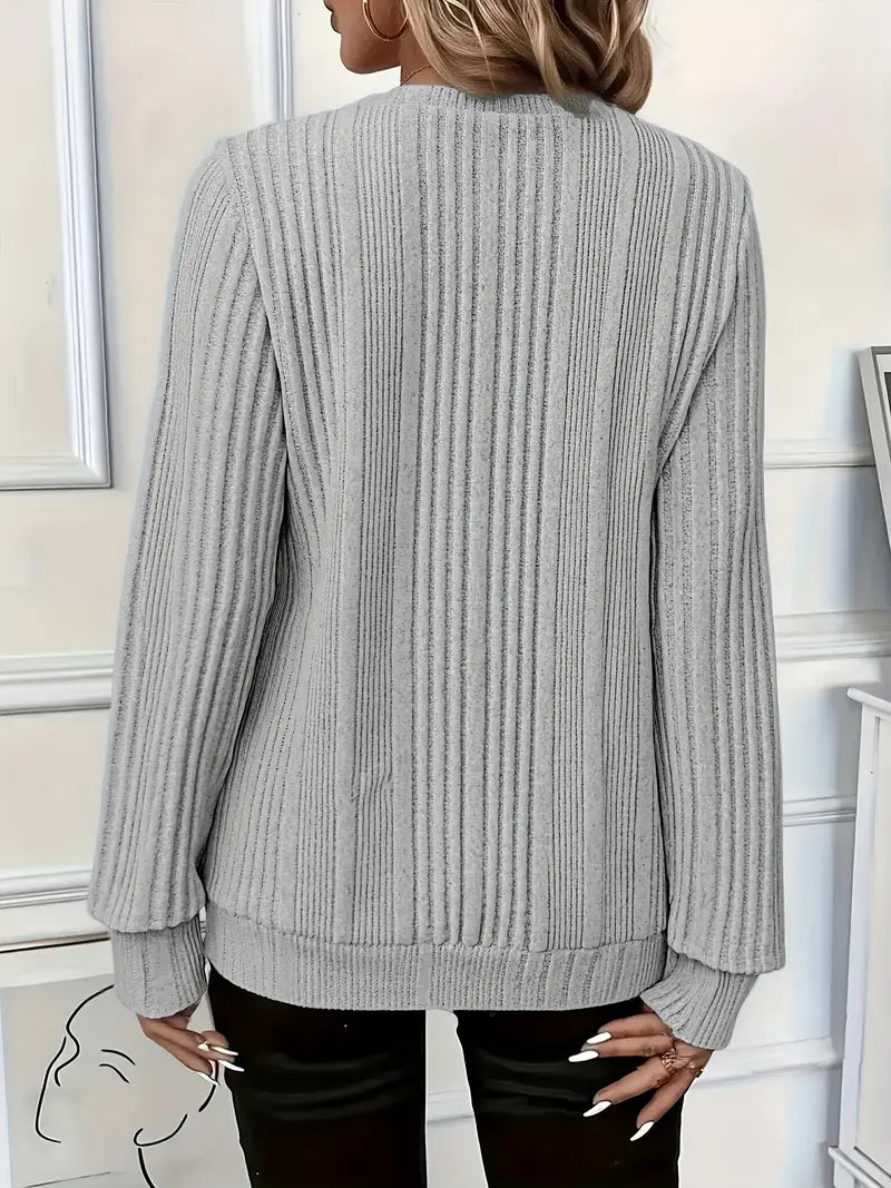 Victoria | Ladies' Zip-Up Rib-Knit Jumper