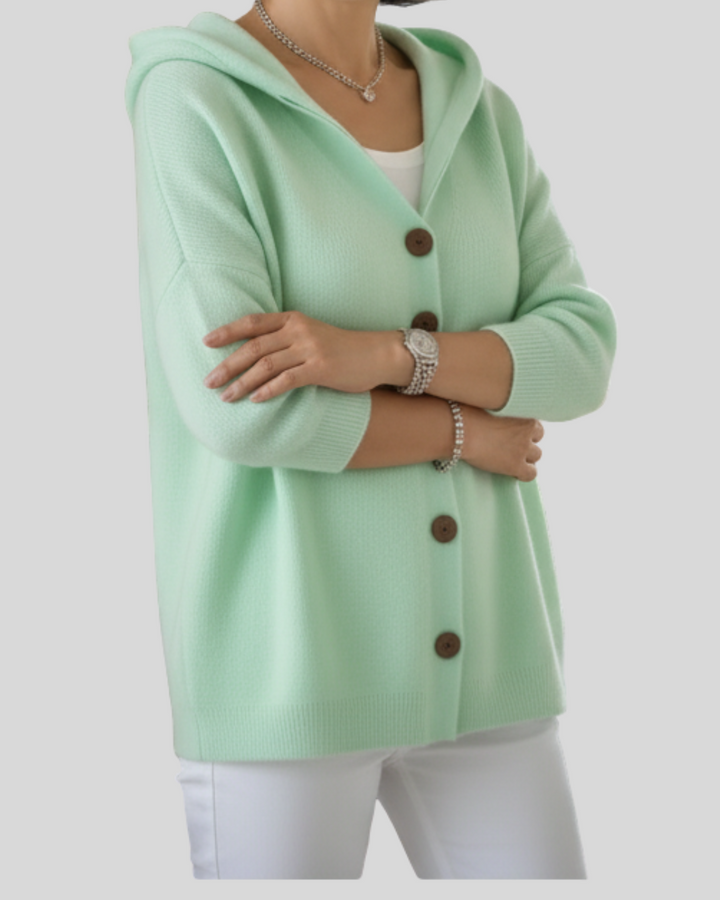 Victoria | Hooded Knit Cardigan – Fresh Elegance, Everyday Comfort