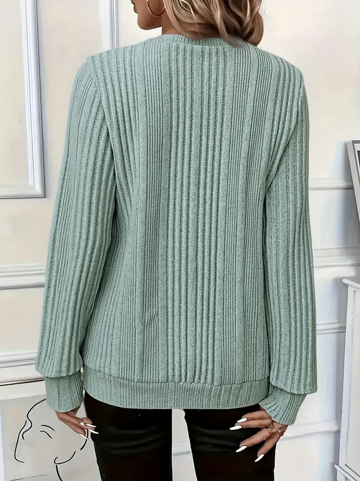 Victoria | Ladies' Zip-Up Rib-Knit Jumper