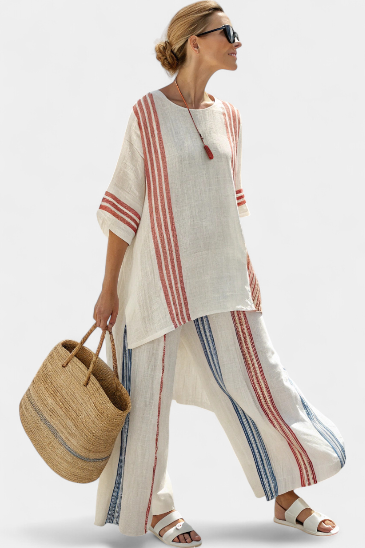 Victoria | Elegant Striped Set