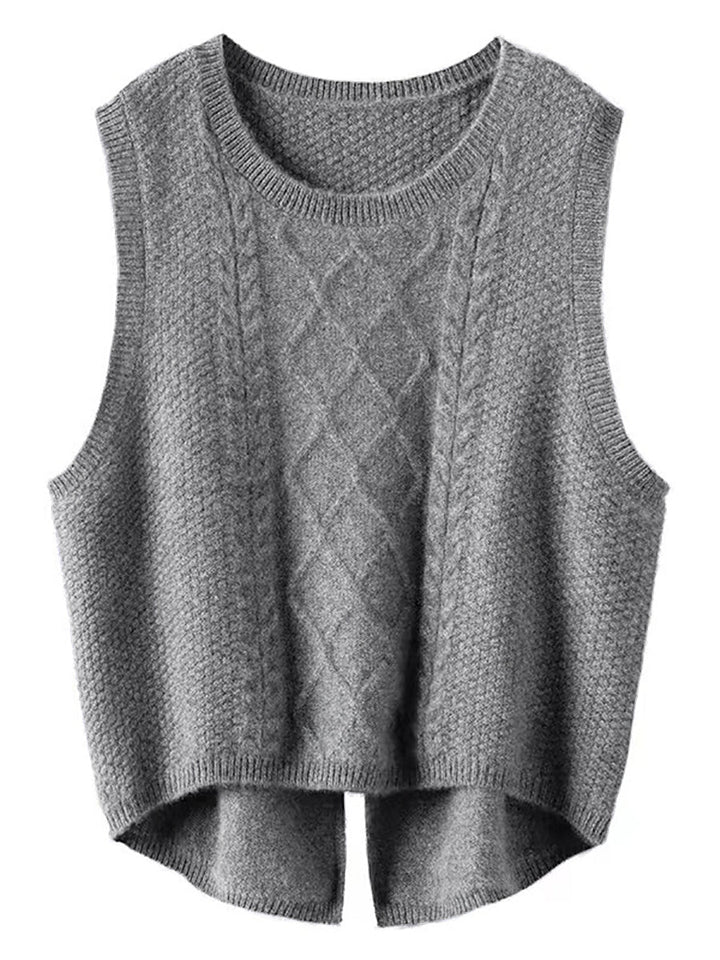 Victoria | Retro Winter Plain Jacquard Vest