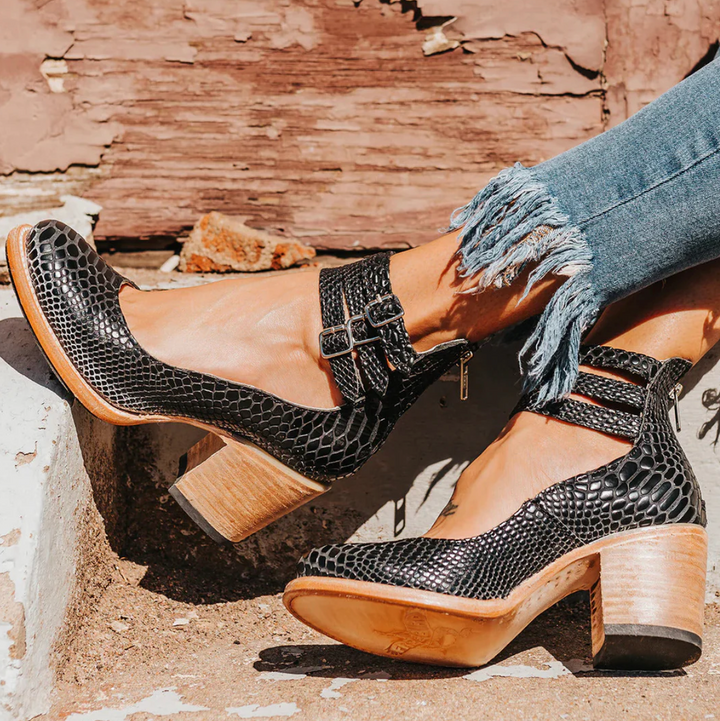 Victoria | Escarpins en cuir style vintage