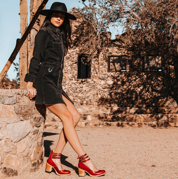 Victoria | Escarpins en cuir style vintage